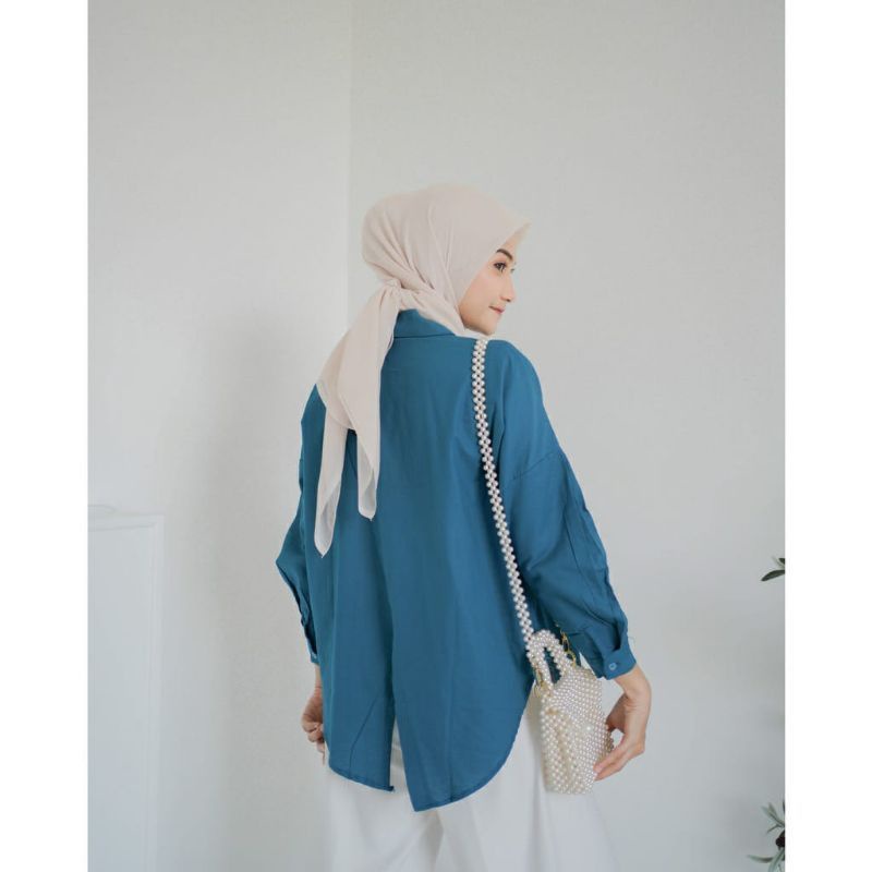 Kemeja Wanita Oversize Nelka Linen Shirt