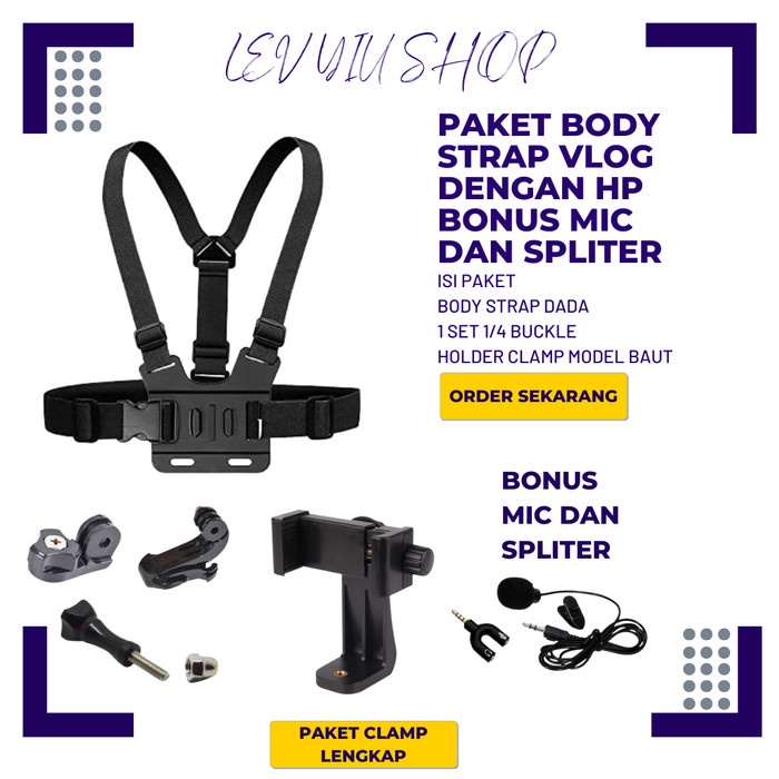 Str Body Strap Holder Hp Di Dada Motovlog Smartphone Mounting Holder Dada