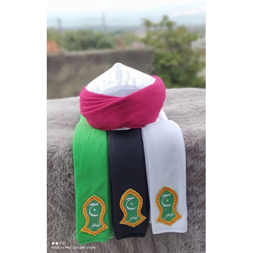 Peci imamah permanen langsung pakai polos dan motif terompah nabi dewasa dan anak terlaris murah (CO
