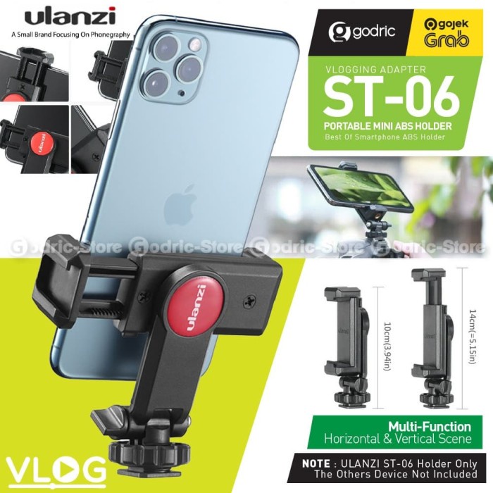 tripod ULANZI ST-06 Holder U 360 Smartphone Mount HP with Cold Shoe V2U2 terlaris awet tripot hp dan