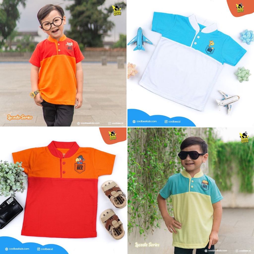 Kaos Polo Anak / Kaos Kerah Anak / Kids Polo Shirt / Polo Shirt KidsPremium Bahan Lacoste Cool Bee