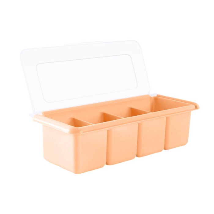 Rak Bumbu 4 in 1 / Tempat Bumbu 4 Sekat / Wadah Bumbu Dapur Serbaguna / Seasoning Box