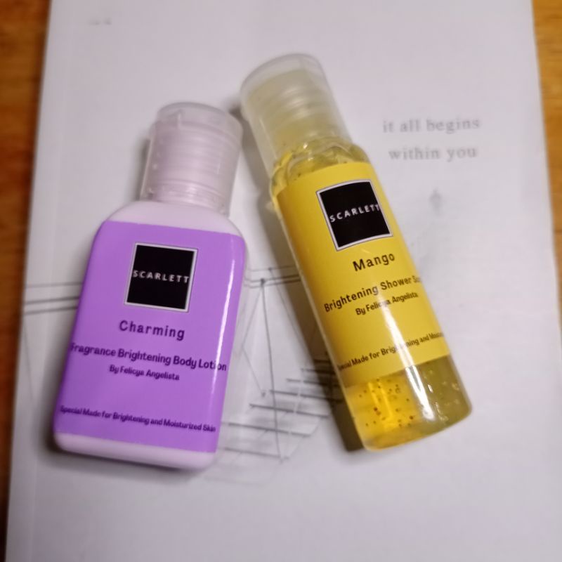 scarlett whitening body lotion | scarlett whitening shower scrub | 30ml | 2in1 | share in jar | 100%