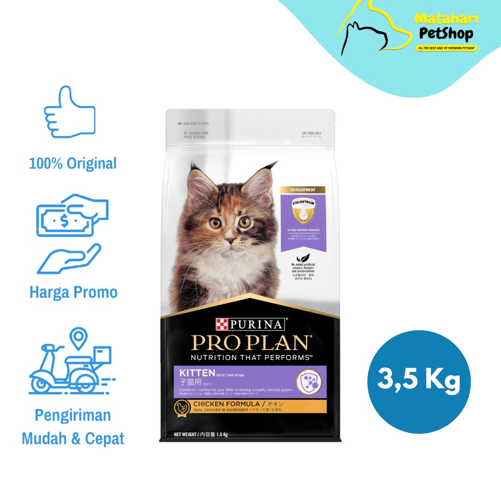 Proplan Kitten Chicken Makanan Anak kucing Proplan Kitten Dry Food Kemasan Fresh Pack 3,5Kg