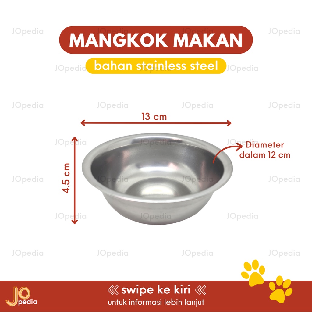 MANGKOK STAINLESS Tempat Makan Kucing Anjing Wadah Mangkuk Feeder