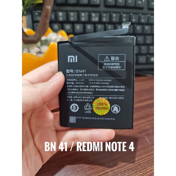 BATERAI ORI XIAOMI REDMI NOTE 4 / BN 41