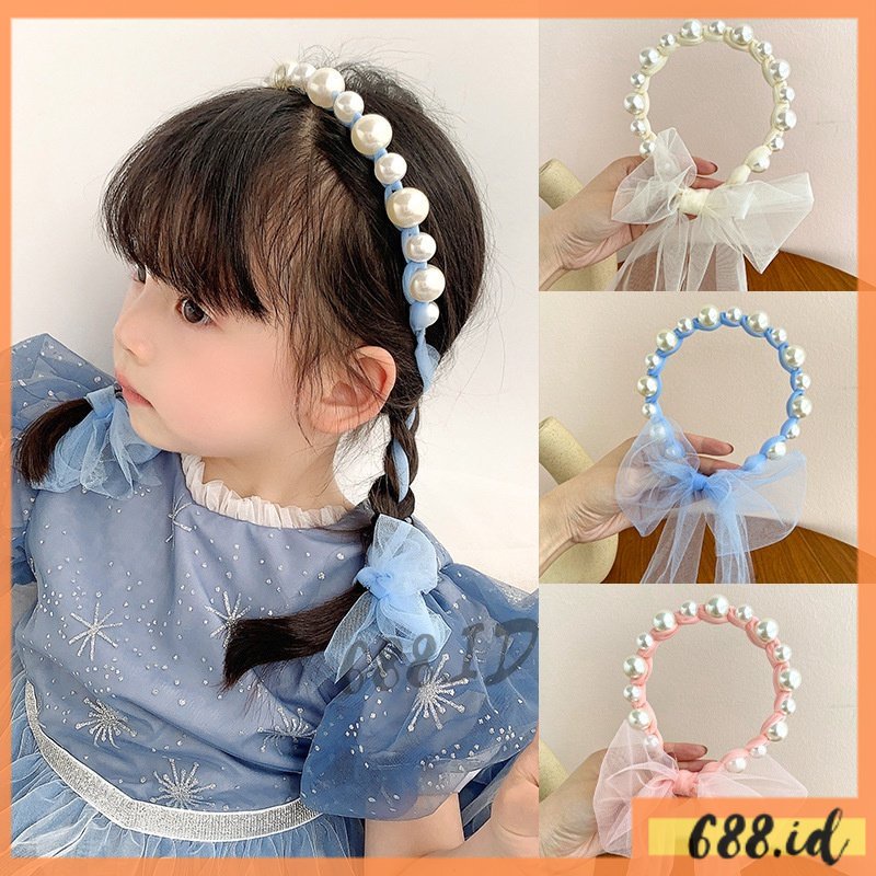 Bando Mutiara Besar Tali Kepang untuk Anak Perempuan Wanita Dewasa Fashion Korea BDO 08