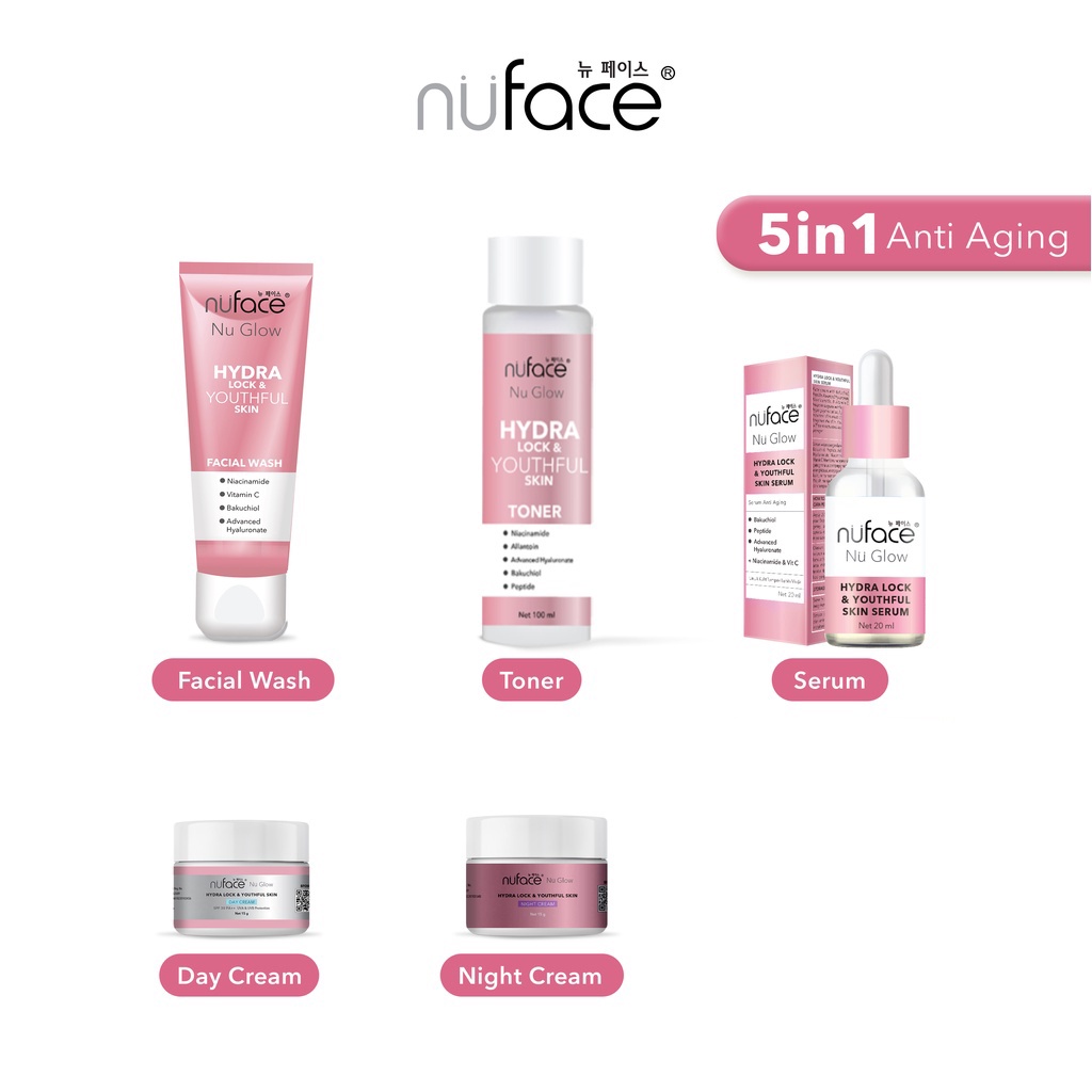 Nuface Paket Anti Aging Nu Glow Hydra Lock &amp; Youthful Package