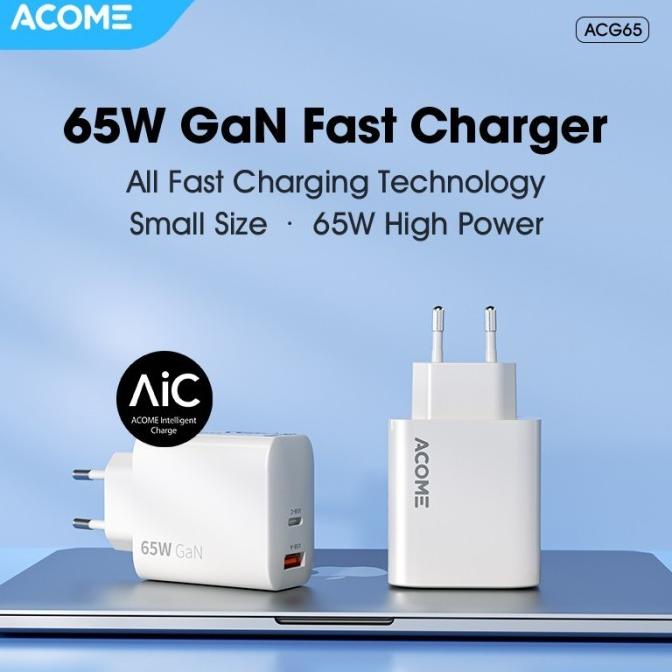 ACOME 65W GaN Charger Type C for Macbook Pro Laptop Windows chromebook