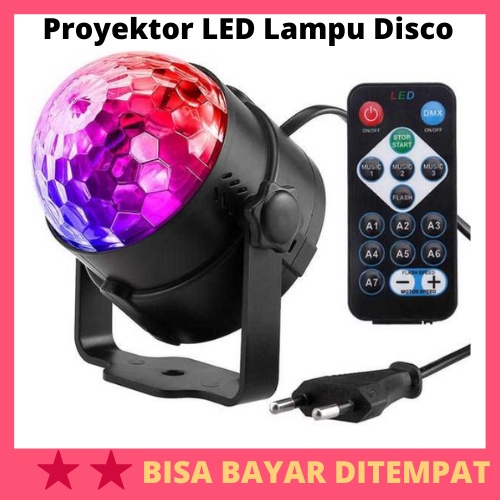 Proyektor LED Lampu Disco dan Remote Control EU Plug / Proyektor Lampu LED Rgb Disko Disco Diskotik 