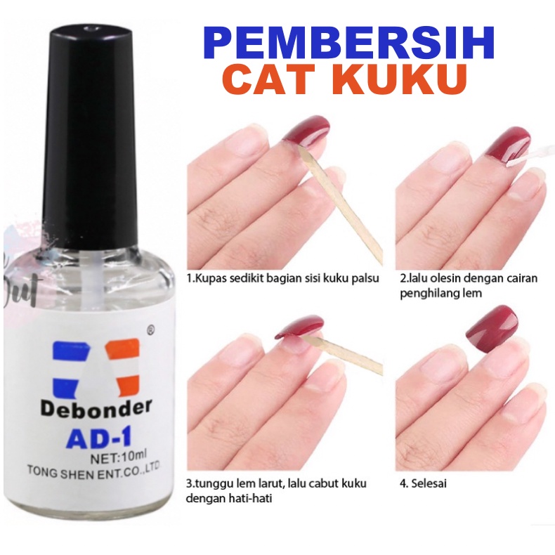 Pembersih Lem Kuku Debonder Nail Art Cairan Lem Pinset 10ml KU049