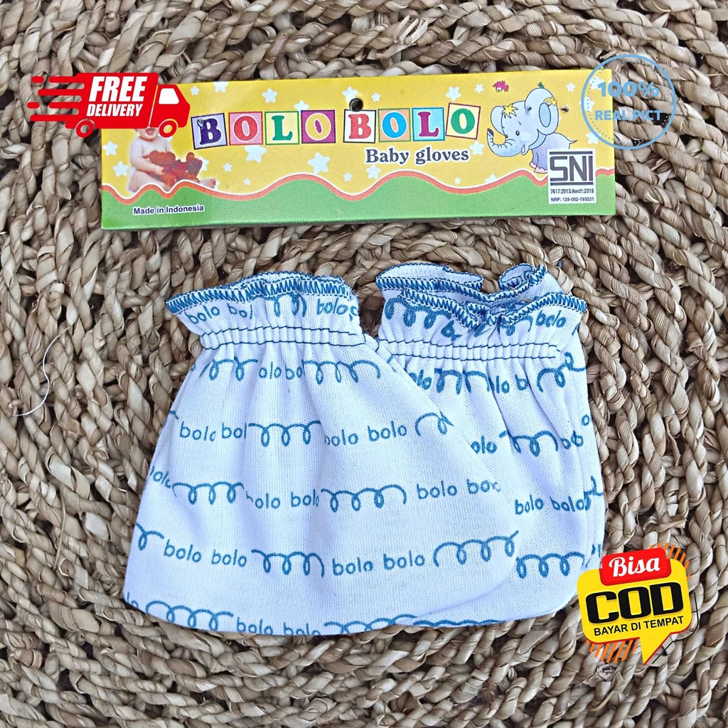 SALE 7.7 - 3 PCS Sarung Tangan 3 PCS Sarung Kaki Bolo-Bolo Serian BIRU