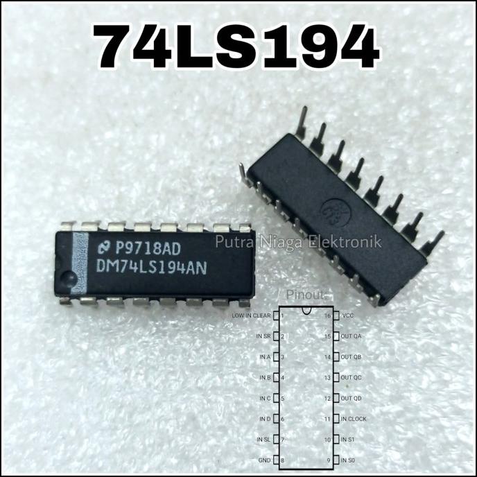 ic TTL 74194 74LS194 Shif Register SN74LS194N DM74LS194AN Dip 16p putr4n14 dijamin