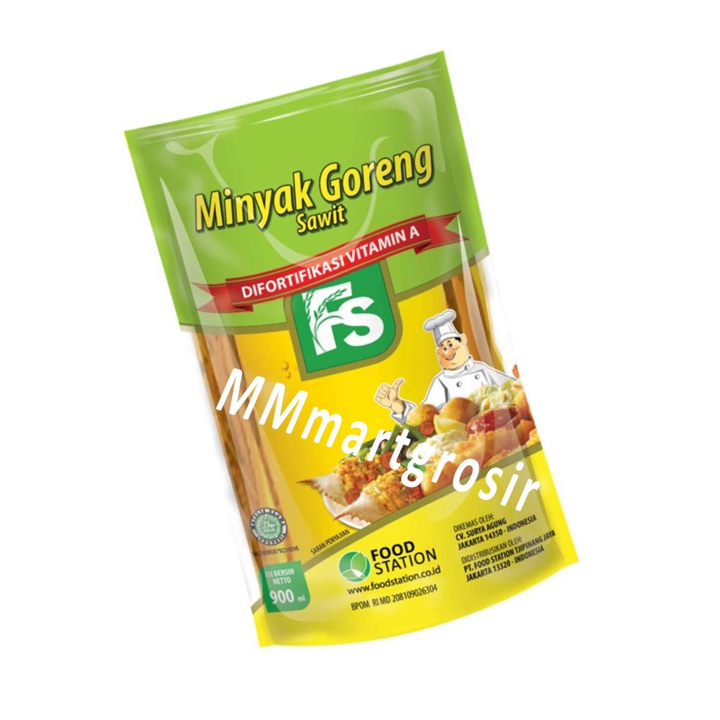 Minyak goreng / sawit / Fs / Food station / 900ml / super