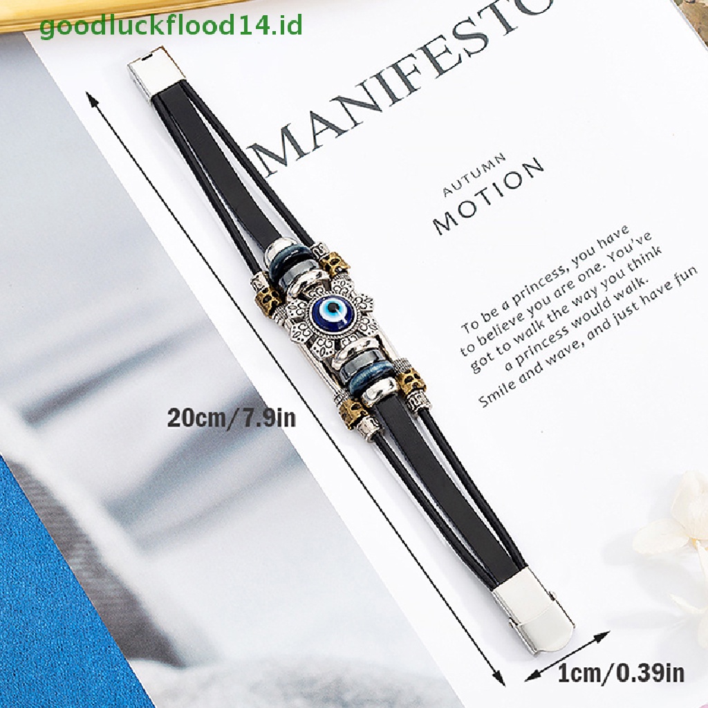 [GOOGFOUR] Lucky Eye Turkish Evil Eye Bracelets Punk Multilayer Kulit Handmade Bracelet [TOP]