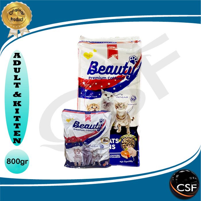 Makanan Kucing kering BEAUTY PREMIUM kemasan 800g atau 1kg