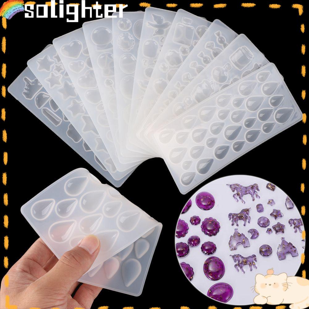 Solighter 1pc Cetakan Silikon Tetesan Air Perhiasan Liontin Aksesoris Bintang Resin