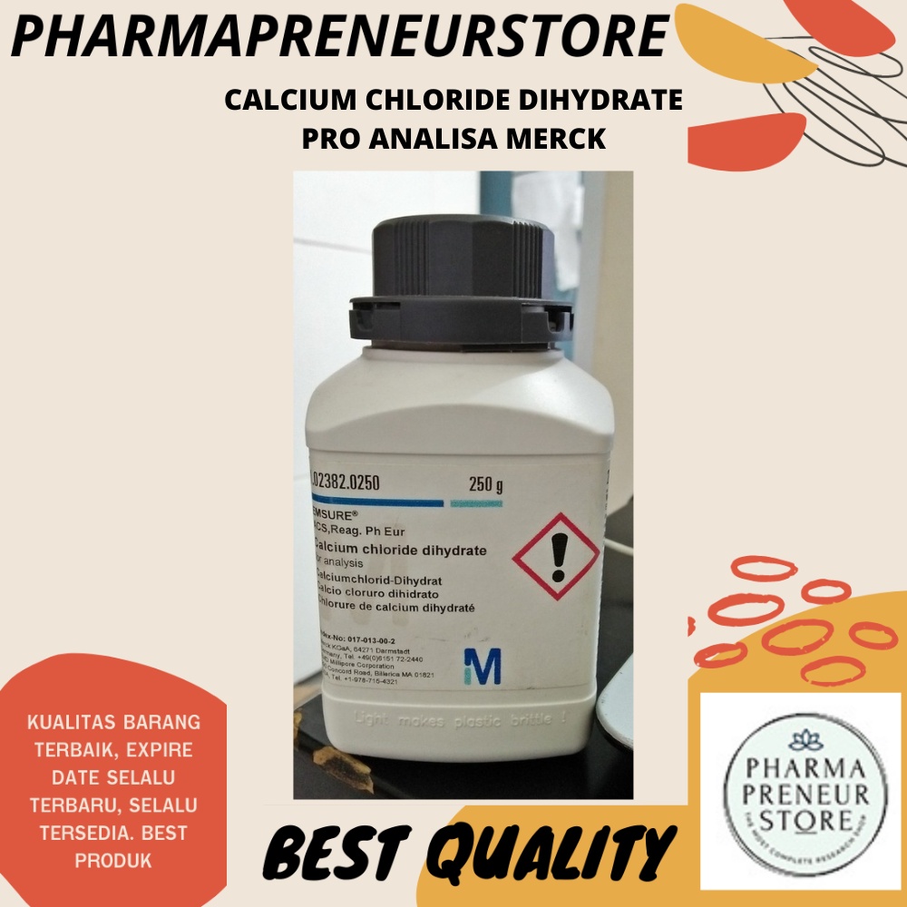CALCIUM CHLORIDE DIHYDRATE / KALSIUM KLORIDA DIHIDRAT PRO ANALISA 50 DAN 100 GRAM MERCK BEST QUALITY