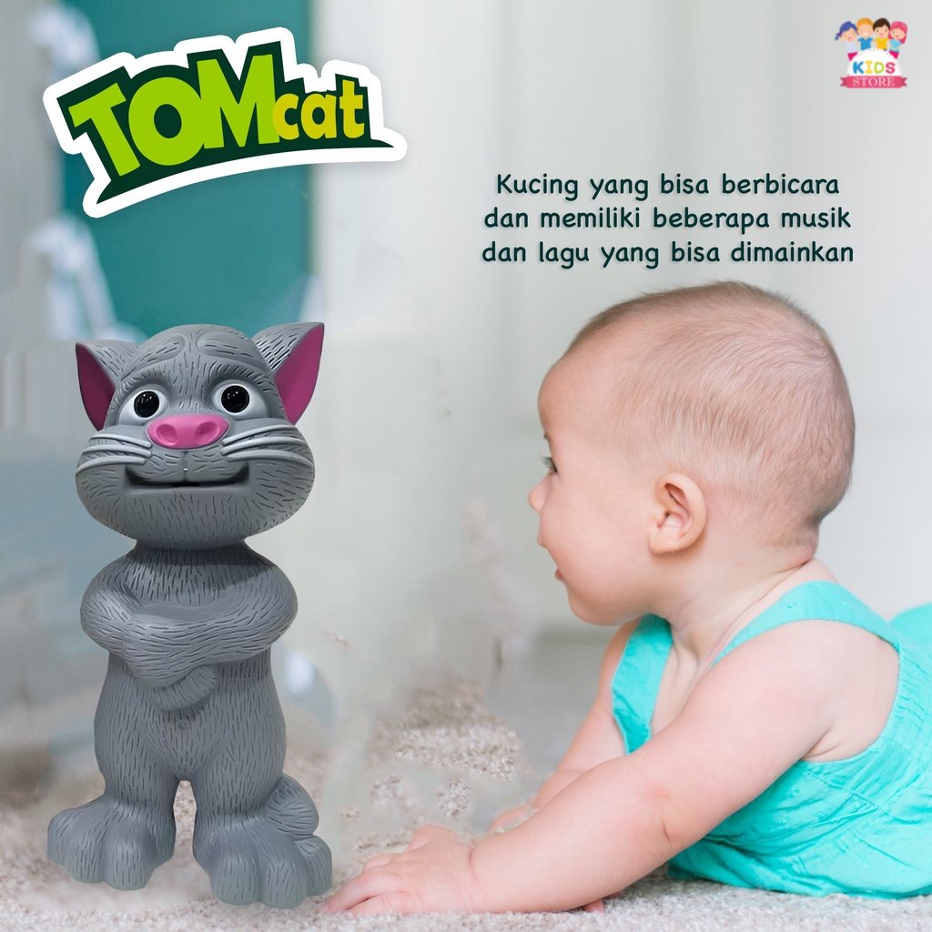 Mainan Anak Talking Tomcat Besar Kucing | Tom Cat Mainan Peniru Suara | Mainan Anak Laki Laki 1-2-3 Tahun