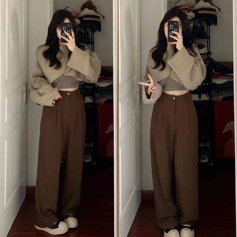 Loose Pants Celana Kantor Wanita/Celana Kulot Formal Wanita Katun Polyester Ypd.id-CHOCO