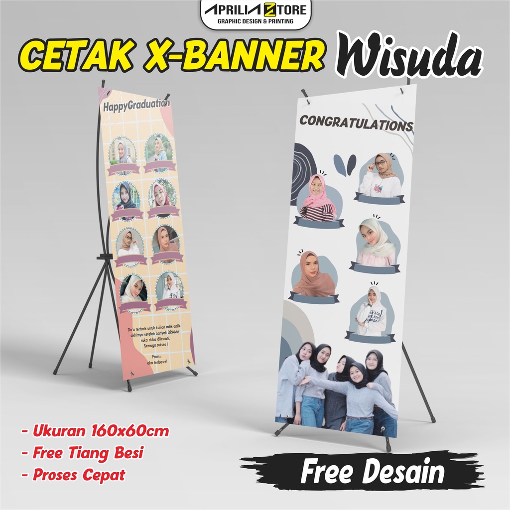 Jual X Banner Wisuda Wedding Ultah Bisa Custom Desain Proses Cepat Shopee Indonesia