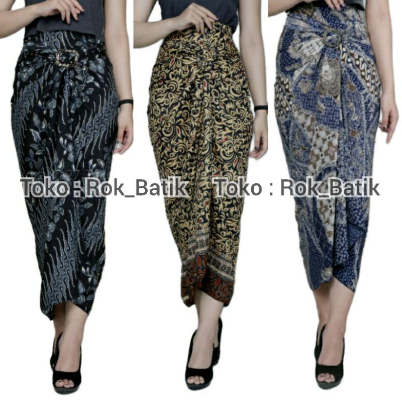 (50 Motif) Rok Lilit Batik Bawahan Kebaya Modern Rok Serut Batik Free Ring Kain Batik Floral Batik Couple Pasangan