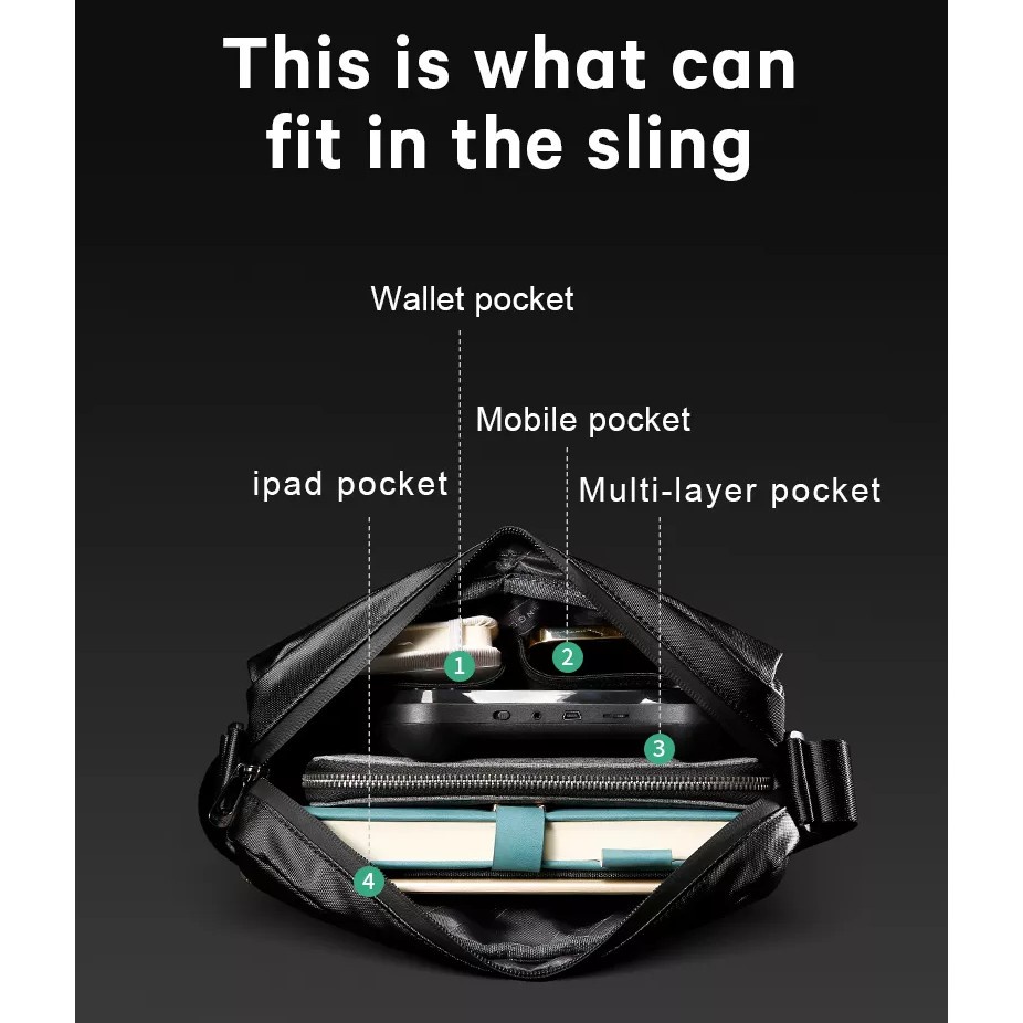 BG2868 Tas Selempang Bange Sling Bag Messenger Bag Pria Waterproof