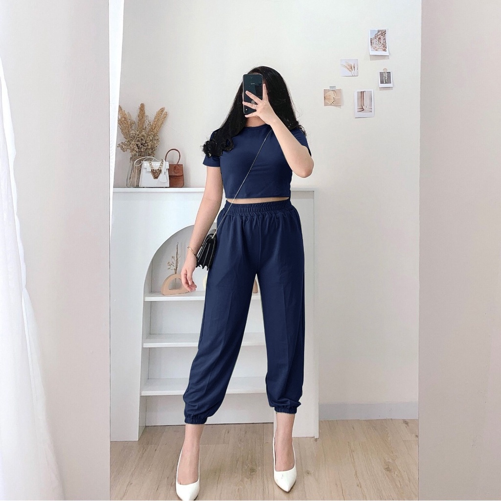 Setelan crop babyterry ST ZOEY One set Korean style terbaru