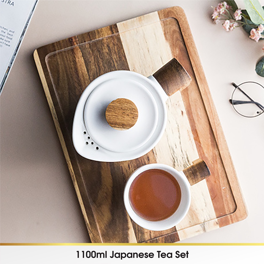 Japanese Chinese Cangkir Teko Keramik Piring Lepek Tatakan Kecil Mini Set 5 in 1 Teh Tea Cup Kopi Minum Dapur Hampers Hadiah Gift Box Kado Ulang Tahun