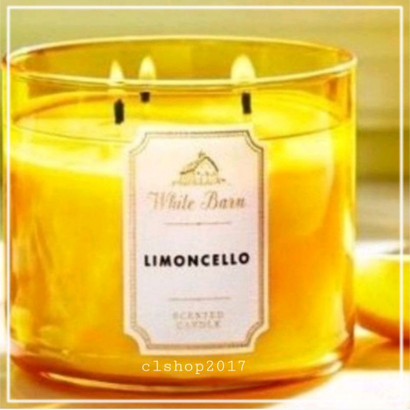 BATH &amp; BODY WORKS BBW LIMONCELLO 3-WICK SCENTED CANDLE 411 G PENGHARUM RUANGAN