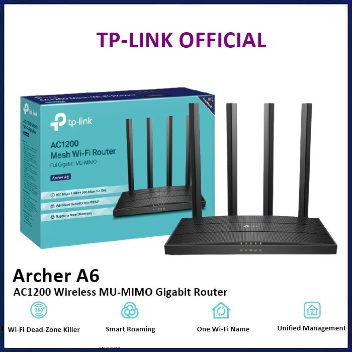 Router Tp-Link Archer A6 Ac1200 Wireless Mu-Mimo Gigabit Router
