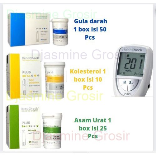 Benechek Plus Gula Asam Urat Kolesterol/ Strip Benechek Plus Glucose Uric Acid Cholesterol/ GLU UA CHOL / Benecehc GCU