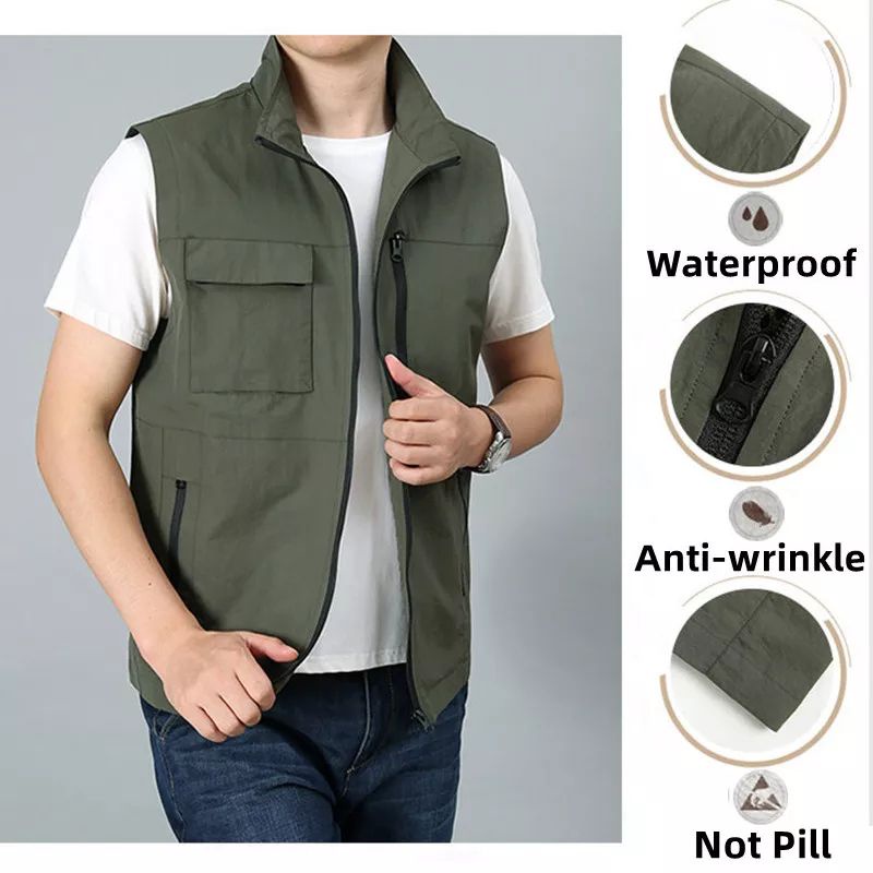 Jaket rompi pria keren rompi cowok aotdroor tebal anti angin