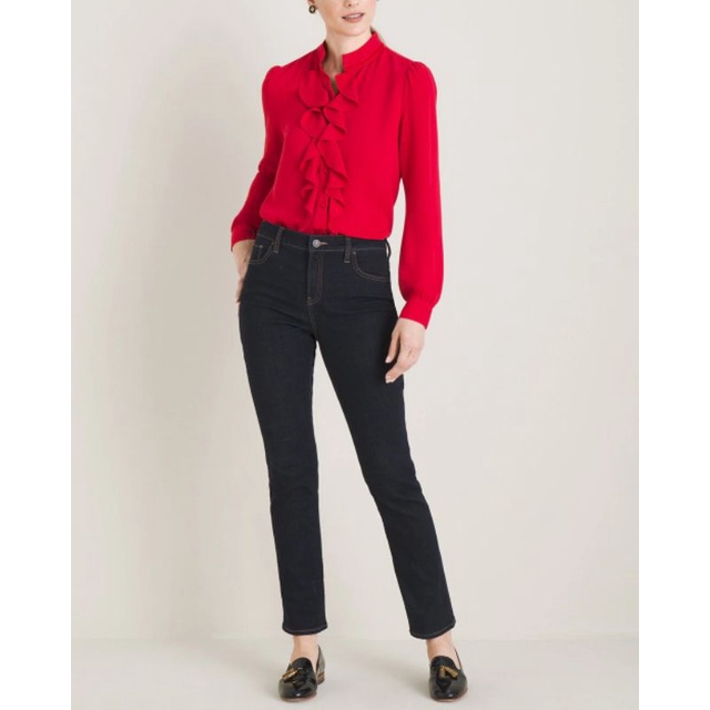 Chicos ruffle front blouse (Red)