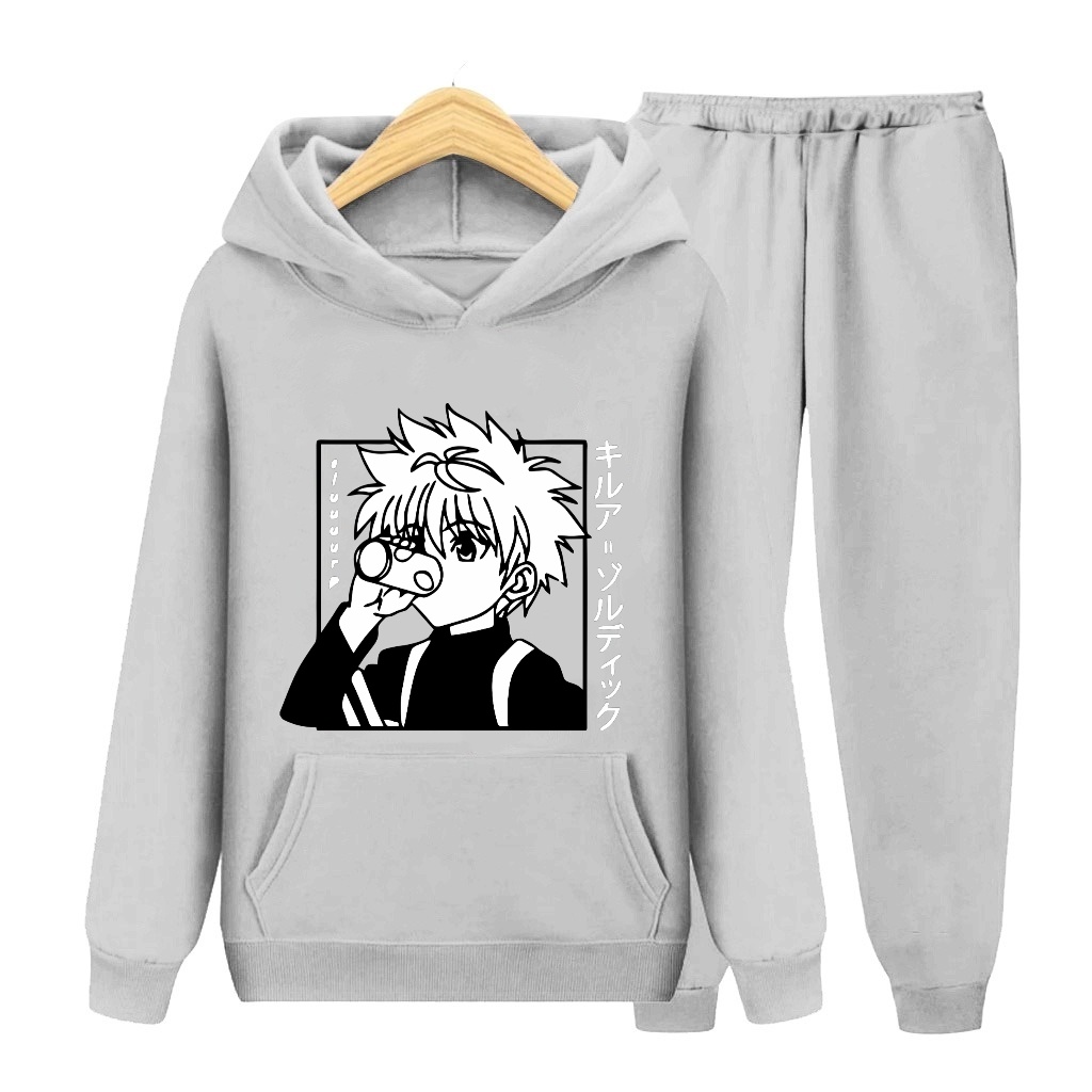 AS - SWEATER HOODIE SETELAN ANAK MOTIF KILLUA
