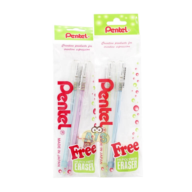 

H7Y Paket Pensil Mekanik Pentel Caplet 0.5 mm (2 pensil+1 eraser)