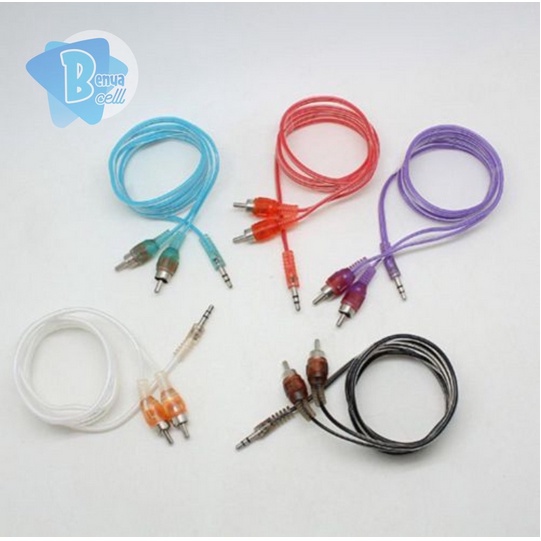 Kabel Cable Audio Rca Jak Jek 2 In 1Warna Warni Aksesoris Elektronik Salon Speaker Wireles Bluetoeth