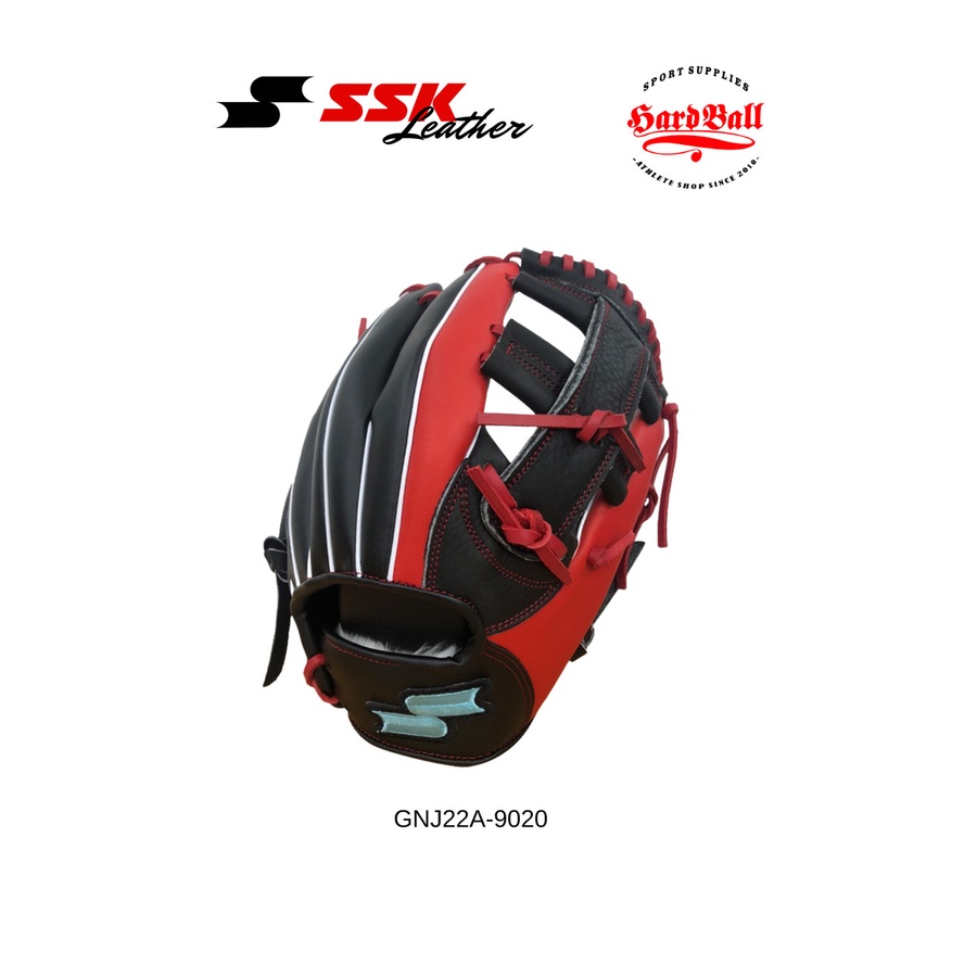 Glove Baseball Softball SSK Red Black 11" Leather