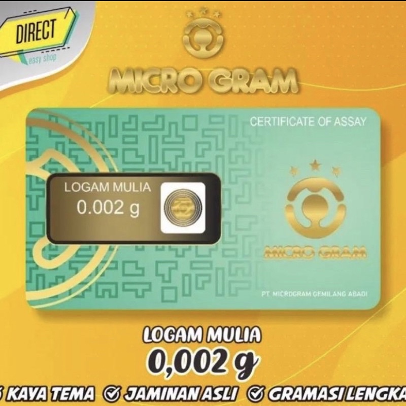 [10pcs] EMAS MINI MICROGRAM 0.002 Gram LOGAM MULIA 24 Karat DIJAMIN ASLI ORIGINAL TERMURAH