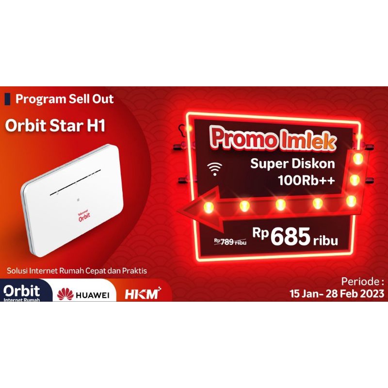 Telkomsel Orbit Star H1 Modem WiFi 4G High Speed Bonus Data / Orbit H1