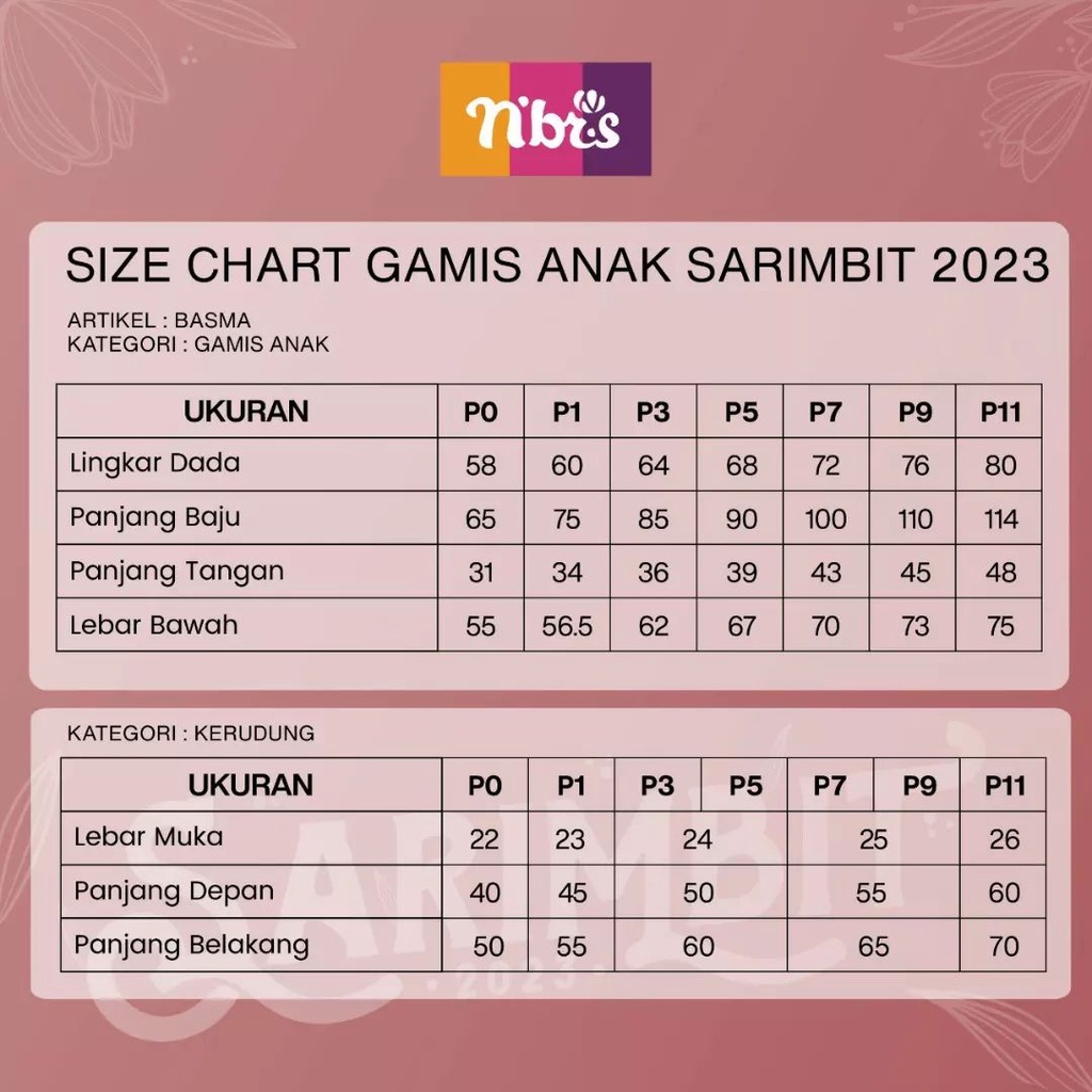 Sarimbit Nibras 2023 Original 100% Garansi Uang kembali