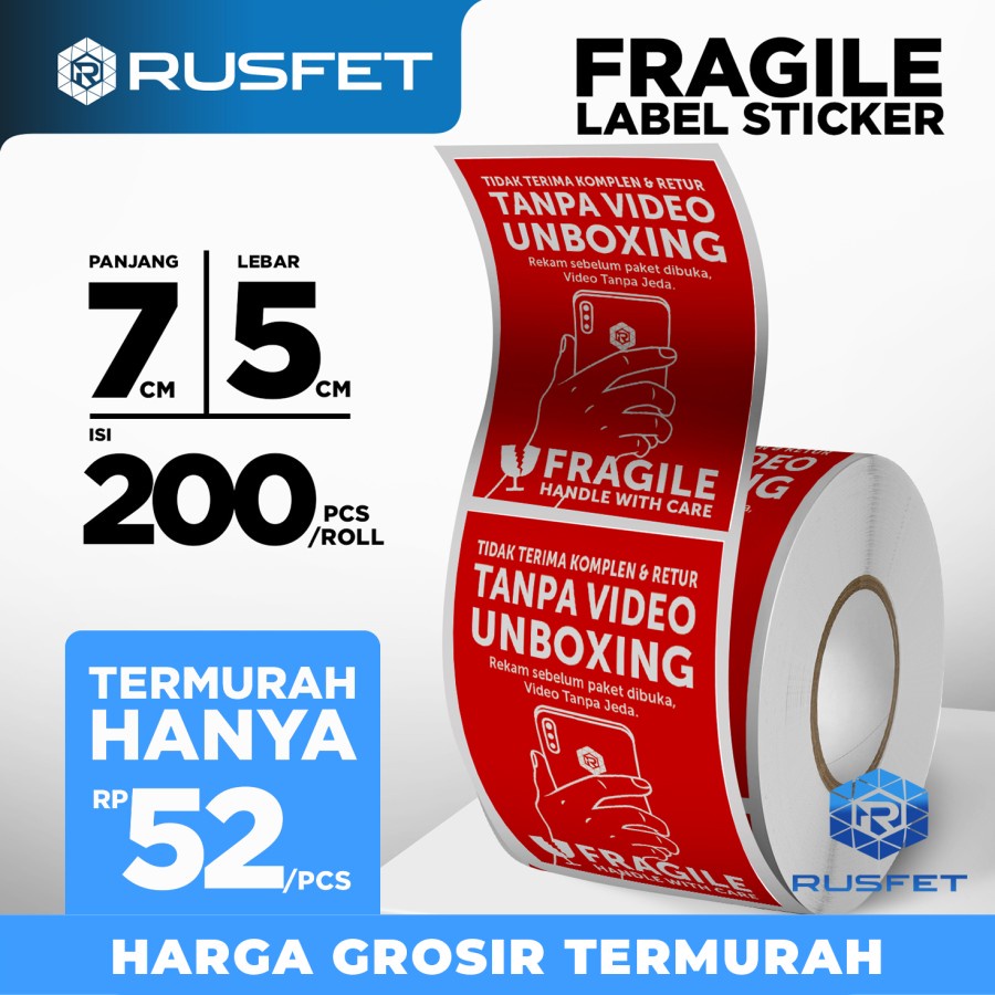 

Stiker Label Wajib Video Unboxing Sticker Fragile Termurah Per Roll