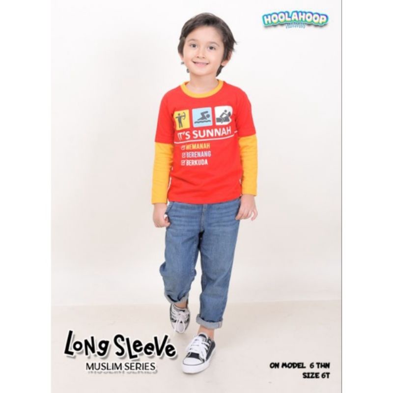 HOOLAHOOP BAJU KAOS ANAK COMBAT 20S HOOLAHOOP LONGSLEEVE MUSLIM SERIES 4T-12 t (4-10TH)