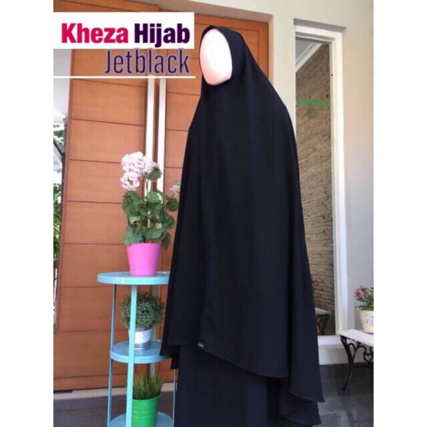 Khimar polos syar'i Jetblack padbusa by Kheza