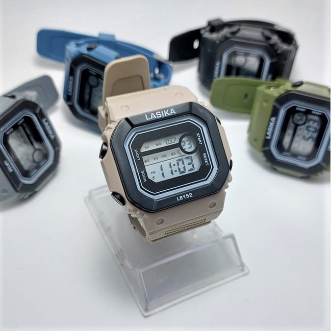 [FREE BOX] Jam Tangan Digital Sporty Wanita Pria Anti Air Premium Rubber 8152