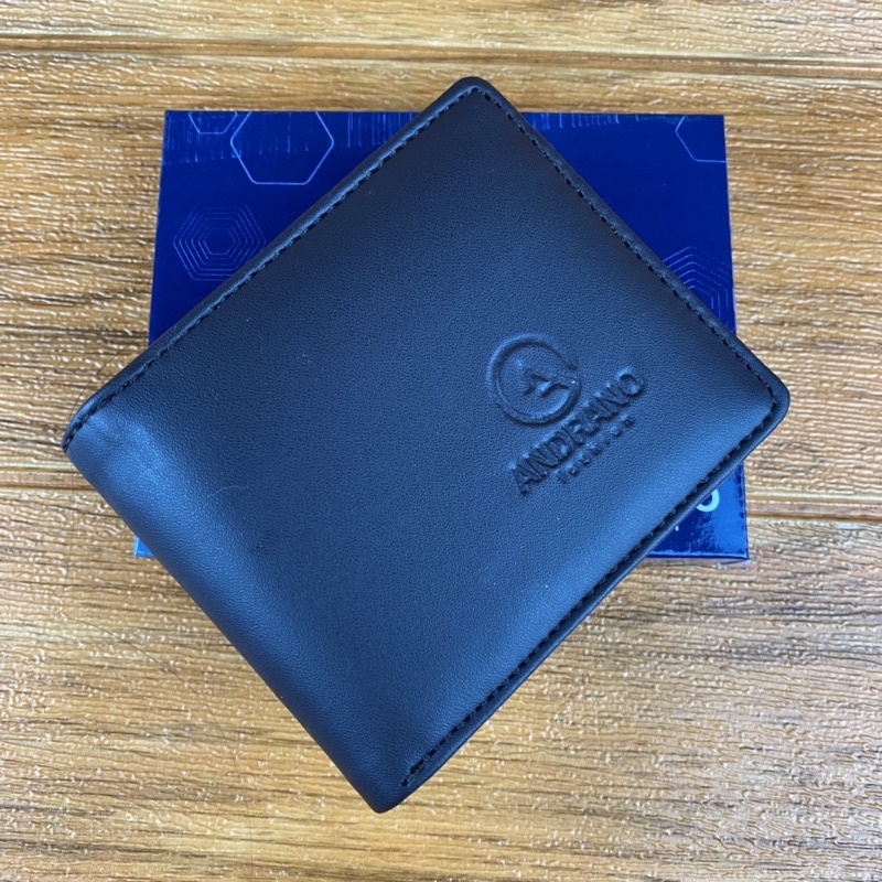 ANDRANO DOMPET PRIA PU LEATHER DOMPET LIPAT KULIT SINTETIS DOMPET PRIA EMBOS LOKAL DOMPET PRIA TANPA SELETING DALAM