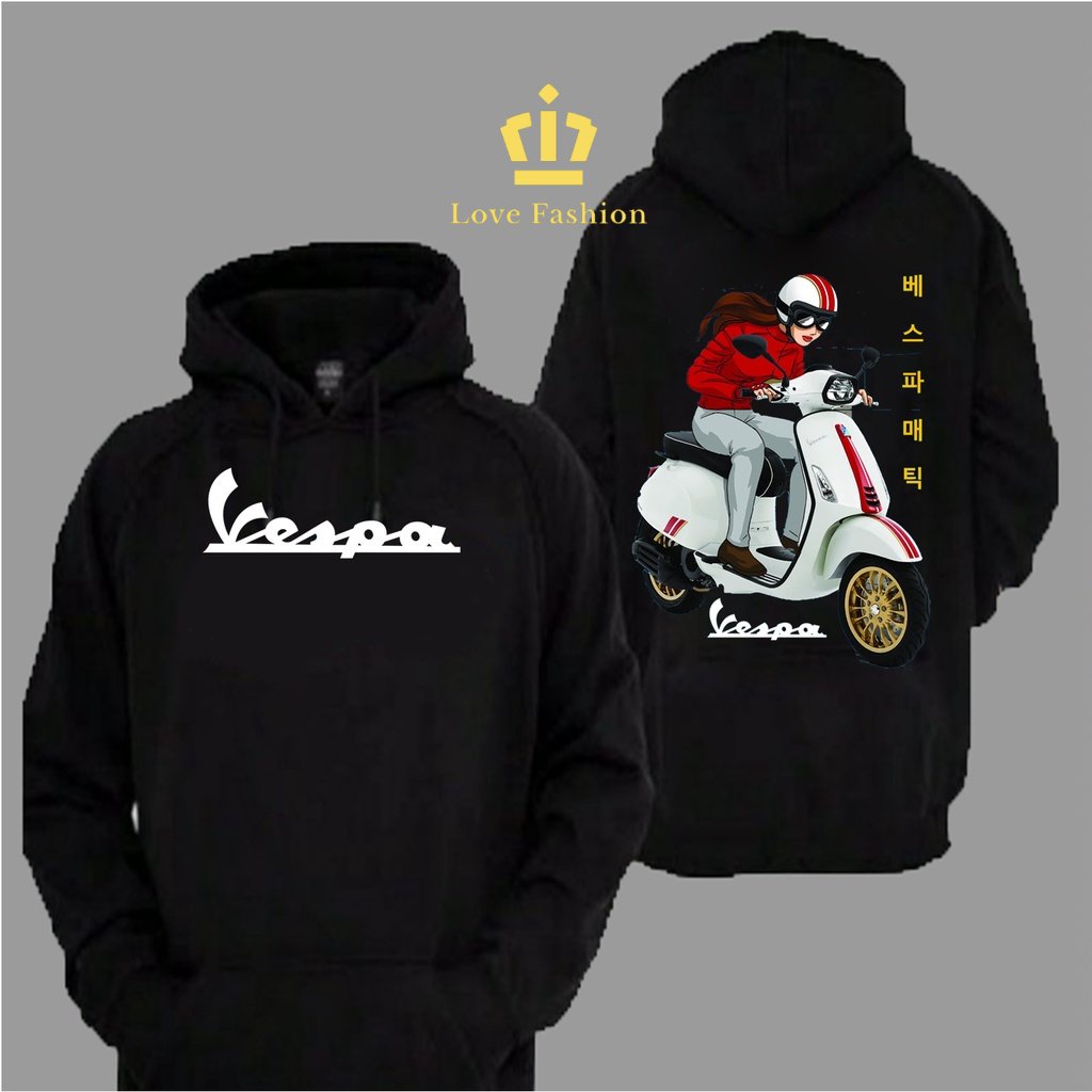 Sweater Hoodie Distro Motor Vespa Matic Sunmori Komunitas Premium Terbaru