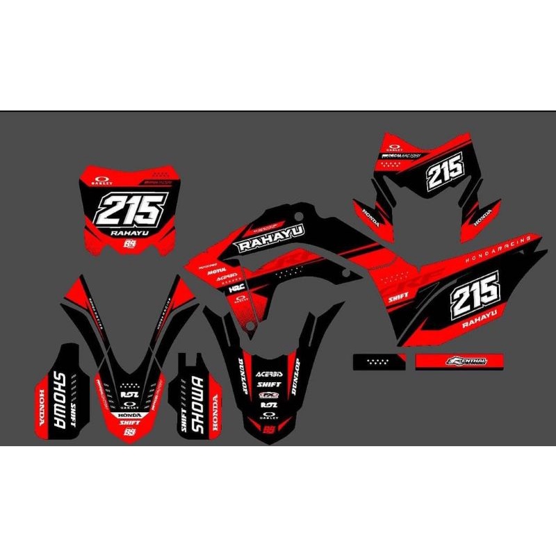 Decal Custome Crf 150 L Hitam Merah Abu Sulver dll