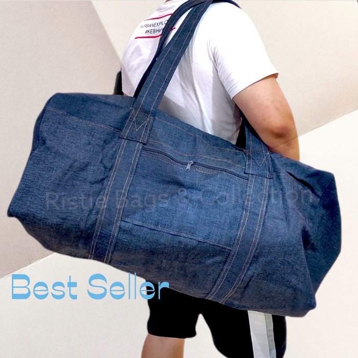 TAS TRAVEL TAS PAKAIAN TAS BAJU BAHAN JEANS LEVIS TEBAL BAGUS JUMBO 70