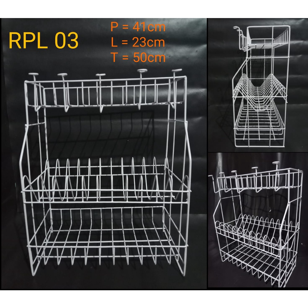 PROMO !!! RAK PIRING BESI SUSUN 3 BAHAN PREMIUM QUALITY - RAK PIRING WASTAFEL TERLARIS